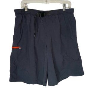 Columbia Omni Shade Shorts Men's Large Swim Trunks Mesh Lined Dark Blue Orange